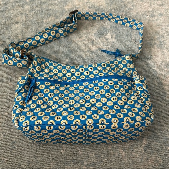 Vera Bradley Riviera Blue Adjustable Strap On The Go Crossbody Purse Bag - Picture 6 of 9